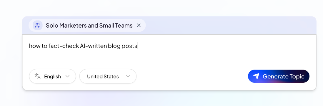 Topic Finder with an ICP and a keyword
